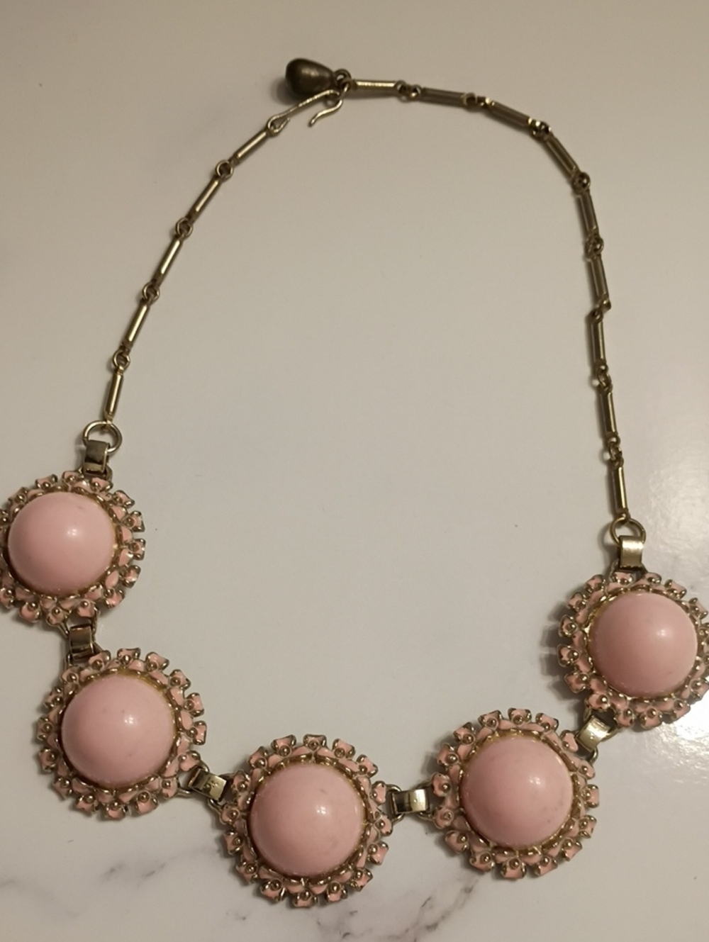 Vintage Pink Statement Necklace Choker